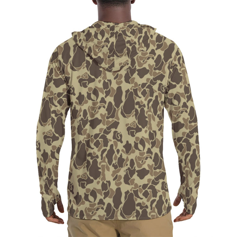 Frog Skin M1942 Beach CAMO Mens Sunscreen Sports Hoodie With Thumb Holes