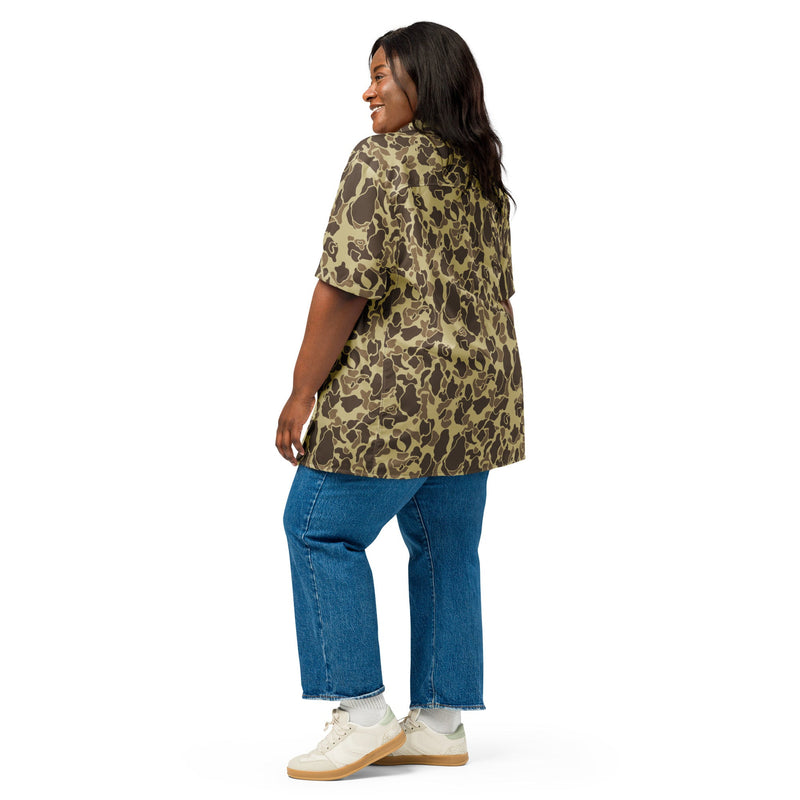 Frog Skin M1942 Beach CAMO Unisex Short-Sleeve Button Shirt - Button-Up
