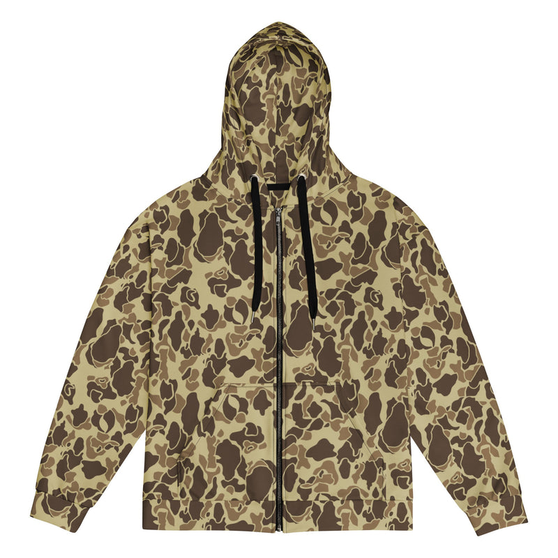 Frog Skin M1942 Beach CAMO Unisex Zip Hoodie - 2XS