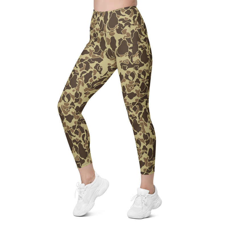 Frog Skin M1942 Beach CAMO Womens Leggings with Pockets - Women