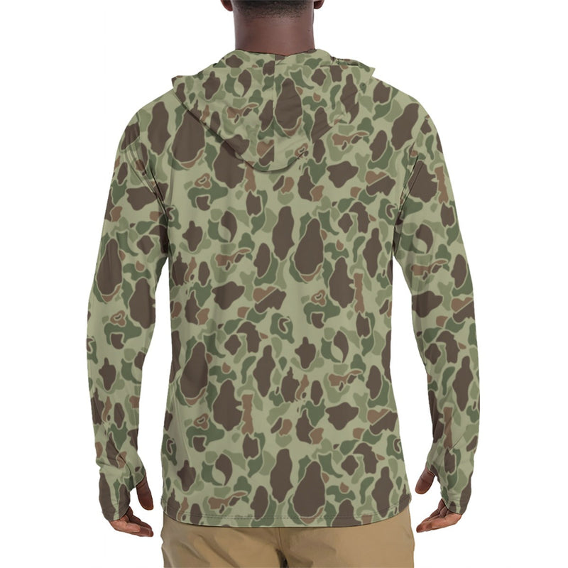 Frog Skin M1942 Jungle CAMO Mens Sunscreen Sports Hoodie With Thumb Holes