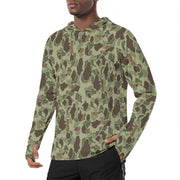 Frog Skin M1942 Jungle CAMO Mens Sunscreen Sports Hoodie With Thumb Holes - S / White