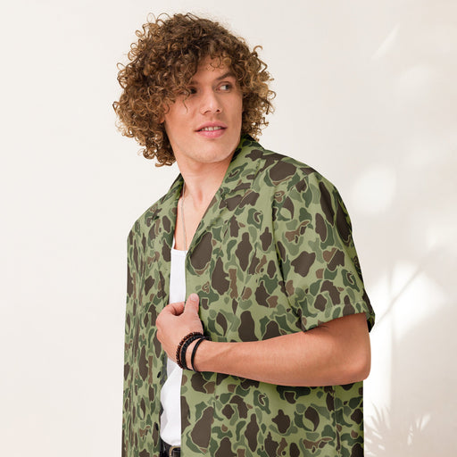 Frog Skin M1942 Jungle CAMO Unisex Short-Sleeve Button Shirt - 2XS - Button-Up