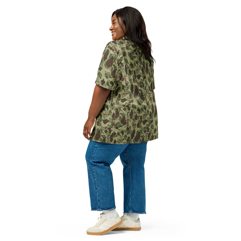 Frog Skin M1942 Jungle CAMO Unisex Short-Sleeve Button Shirt - Button-Up