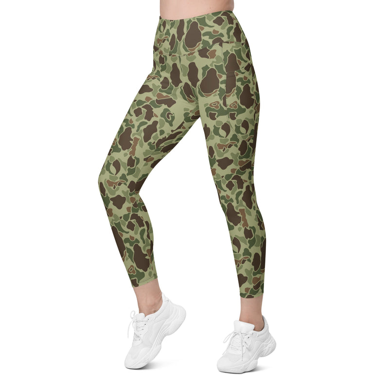 Frog Skin M1942 Jungle CAMO Womens Leggings with Pockets - Women