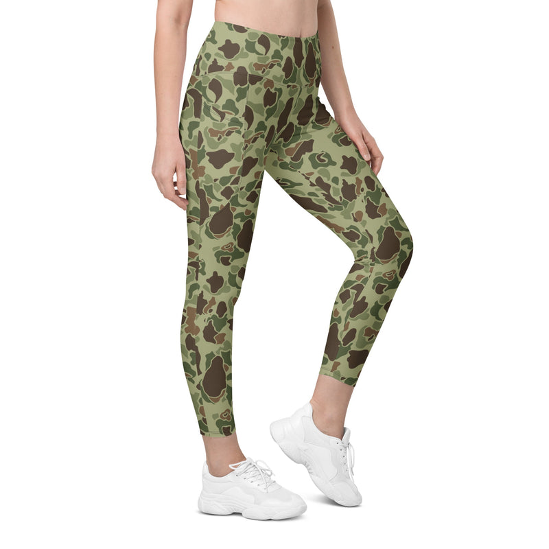 Frog Skin M1942 Jungle CAMO Womens Leggings with Pockets - 2XS - Women