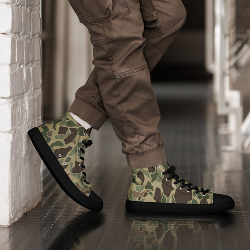 Frog Skin Multi-terrain CAMO Mens High-Top Canvas Shoes - 5