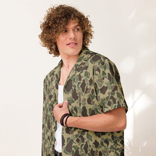 Frog Skin Multi-terrain CAMO Unisex Short-Sleeve Button Shirt - 2XS - Button-Up