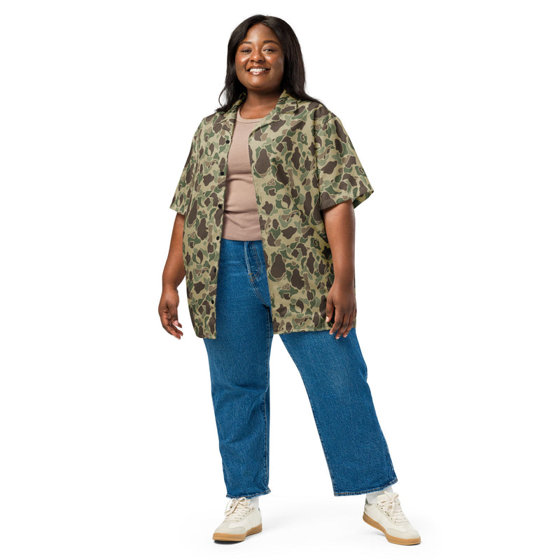 Frog Skin Multi-terrain CAMO Unisex Short-Sleeve Button Shirt - Button-Up