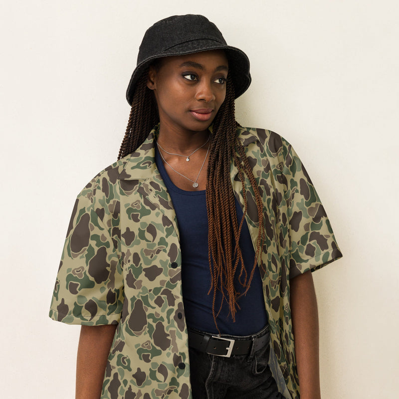 Frog Skin Multi-terrain CAMO Unisex Short-Sleeve Button Shirt - Button-Up