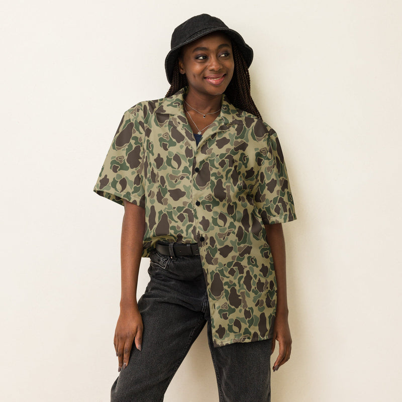 Frog Skin Multi-terrain CAMO Unisex Short-Sleeve Button Shirt - Button-Up