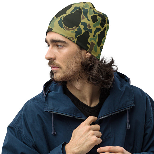 Frog Skin Olive Canopy CAMO Beanie - S - Head