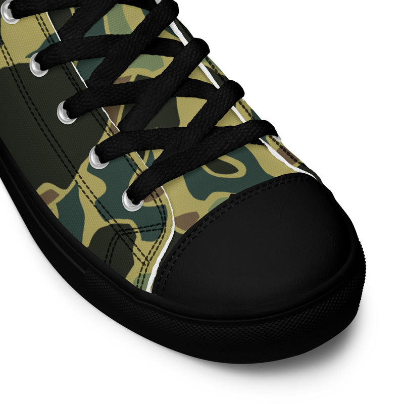 Frog Skin Olive Canopy CAMO Mens High-Top Canvas Shoes