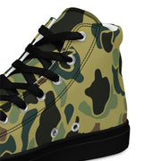 Frog Skin Olive Canopy CAMO Mens High-Top Canvas Shoes