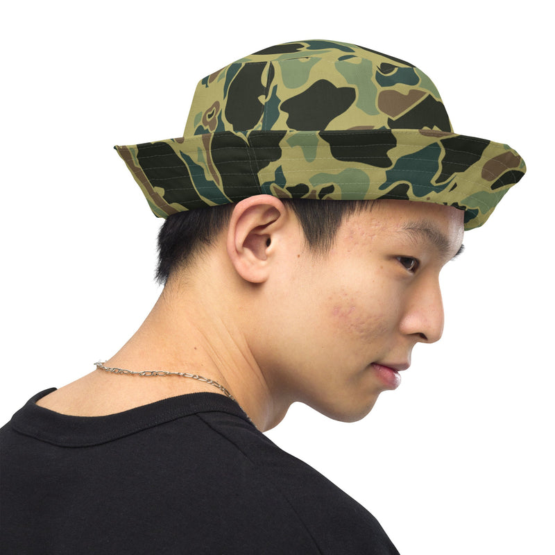 Frog Skin Olive Canopy CAMO Reversible Bucket Hat - Head