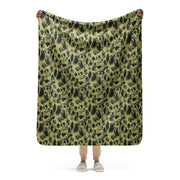 Frog Skin Olive Canopy CAMO Sherpa Blanket - 50″×60″
