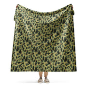 Frog Skin Olive Canopy CAMO Sherpa Blanket - 60″×80″