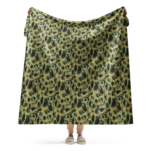 Frog Skin Olive Canopy CAMO Sherpa Blanket - 60″×80″
