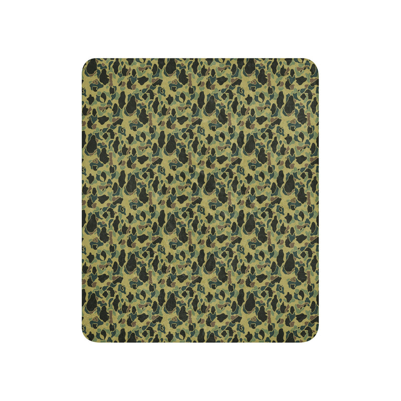 Frog Skin Olive Canopy CAMO Sherpa Blanket