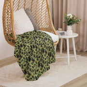 Frog Skin Olive Canopy CAMO Sherpa Blanket
