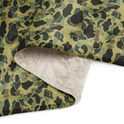 Frog Skin Olive Canopy CAMO Sherpa Blanket