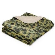 Frog Skin Olive Canopy CAMO Sherpa Blanket