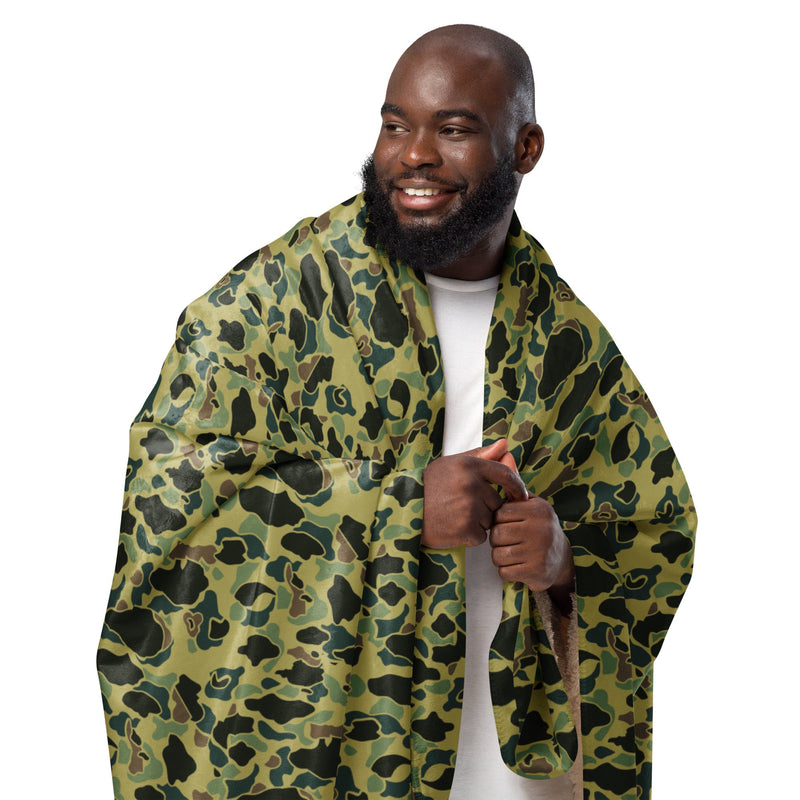 Frog Skin Olive Canopy CAMO Sherpa Blanket