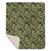 Frog Skin Olive Canopy CAMO Sherpa Blanket