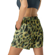 Frog Skin Olive Canopy CAMO Unisex Athletic Long Shorts