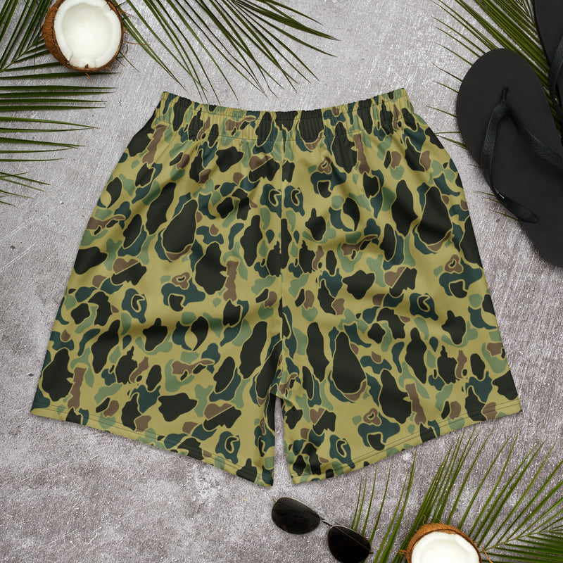 Frog Skin Olive Canopy CAMO Unisex Athletic Long Shorts