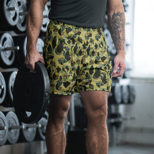 Frog Skin Olive Canopy CAMO Unisex Athletic Long Shorts - XS
