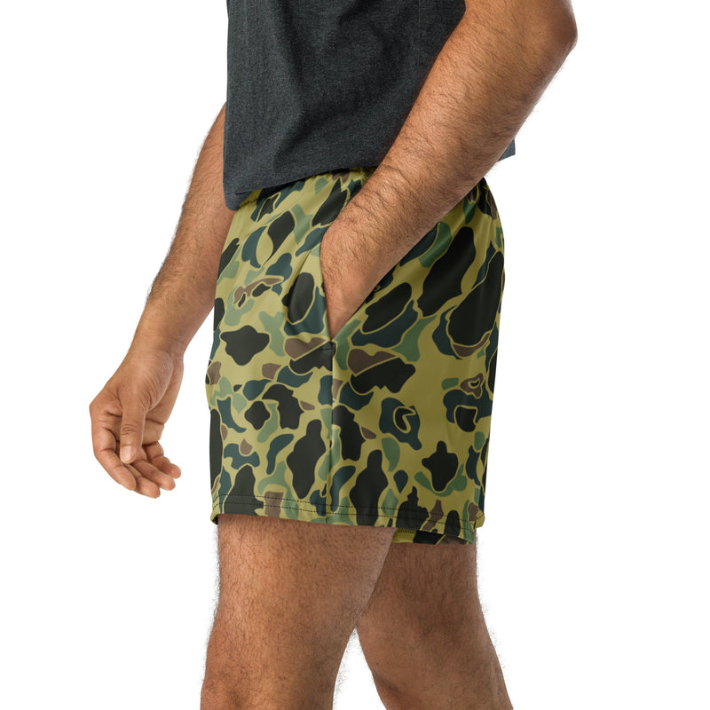 Frog Skin Olive Canopy CAMO Unisex Athletic Shorts - XS