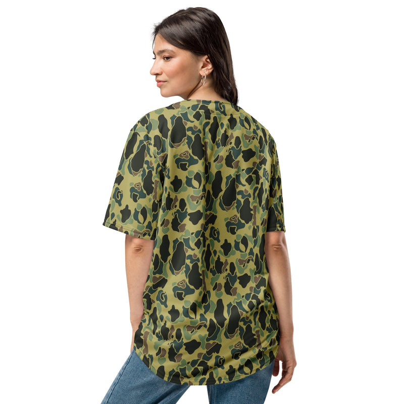 Frog Skin Olive Canopy CAMO Unisex Baseball Jersey