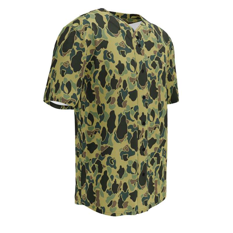 Frog Skin Olive Canopy CAMO Unisex Baseball Jersey