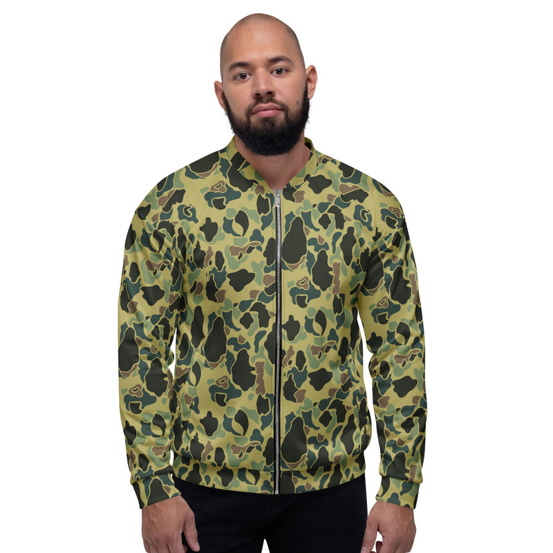 Frog Skin Olive Canopy CAMO Unisex Bomber Jacket