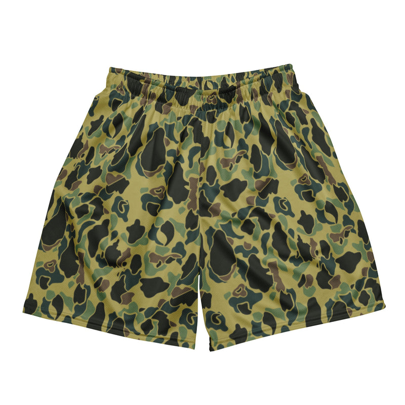 Frog Skin Olive Canopy CAMO Unisex Mesh Shorts - 2XS