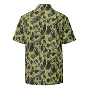 Frog Skin Olive Canopy CAMO Unisex Short-Sleeve Button Shirt - Button-Up