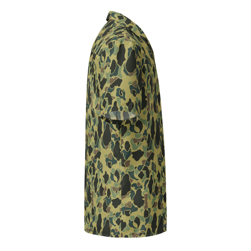 Frog Skin Olive Canopy CAMO Unisex Short-Sleeve Button Shirt - Button-Up