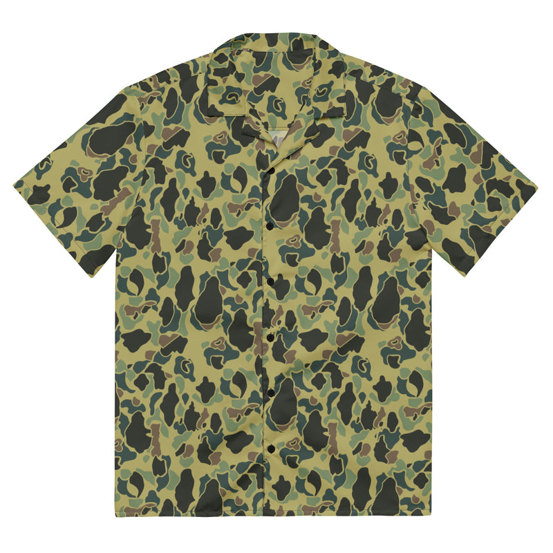 Frog Skin Olive Canopy CAMO Unisex Short-Sleeve Button Shirt - Button-Up