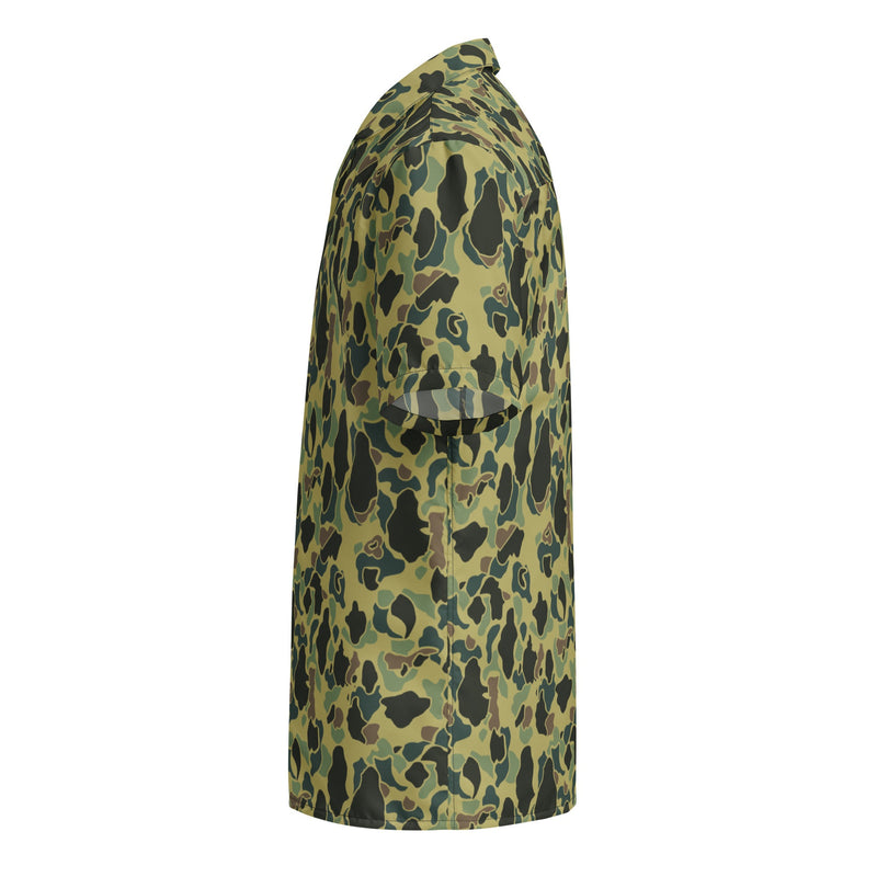 Frog Skin Olive Canopy CAMO Unisex Short-Sleeve Button Shirt - Button-Up