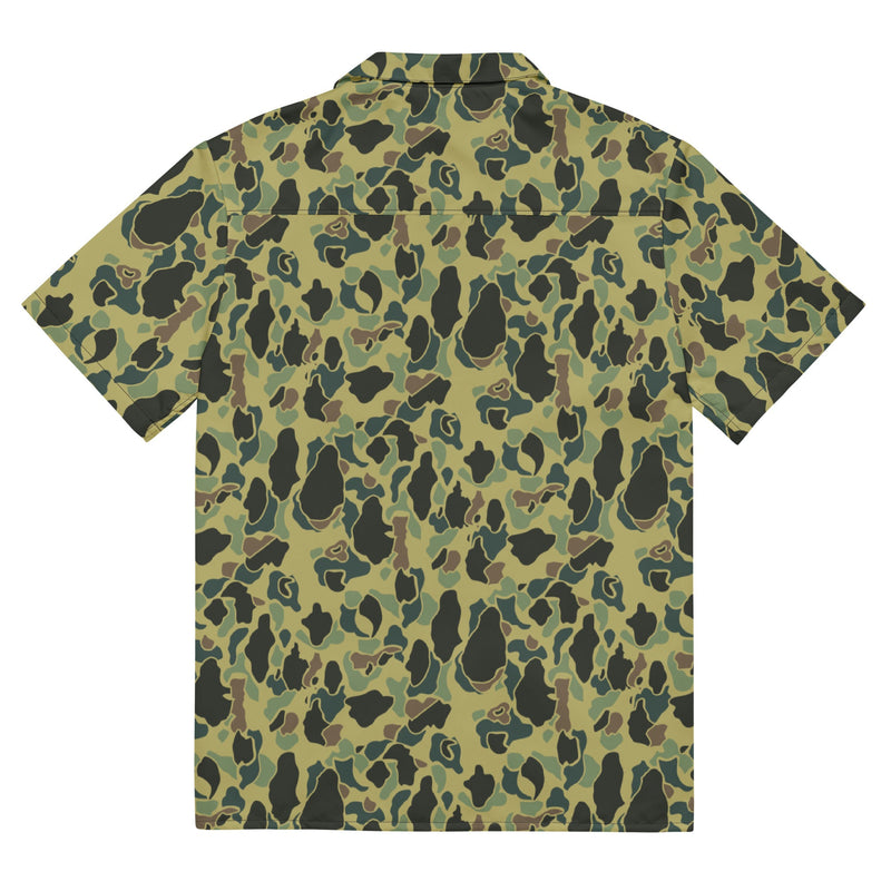 Frog Skin Olive Canopy CAMO Unisex Short-Sleeve Button Shirt - Button-Up