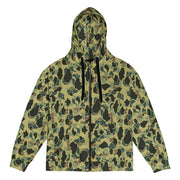 Frog Skin Olive Canopy CAMO Unisex Zip Hoodie - 2XS