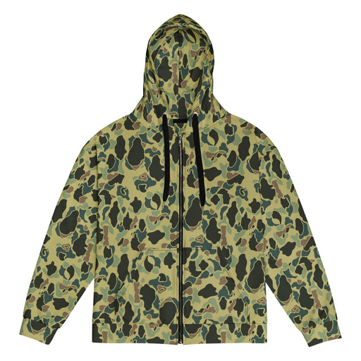 Frog Skin Olive Canopy CAMO Unisex Zip Hoodie - 2XS