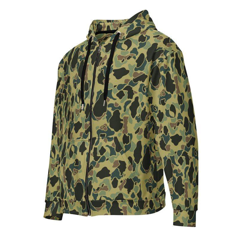 Frog Skin Olive Canopy CAMO Unisex Zip Hoodie