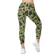 Frog Skin Olive Canopy CAMO Womens Leggings with Pockets - Women