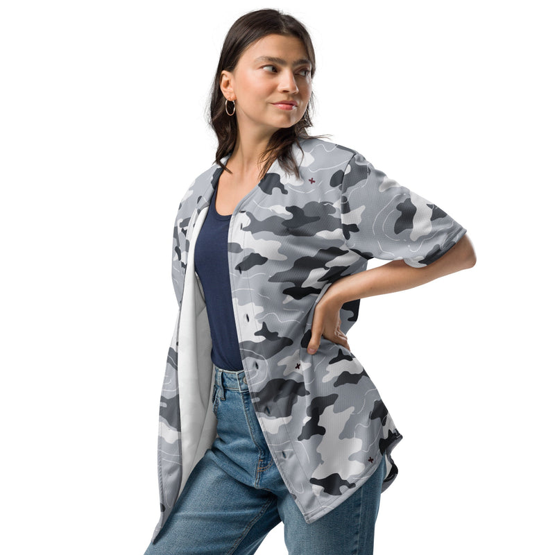 Frozen Tundra Topo CAMO Unisex Baseball Jersey