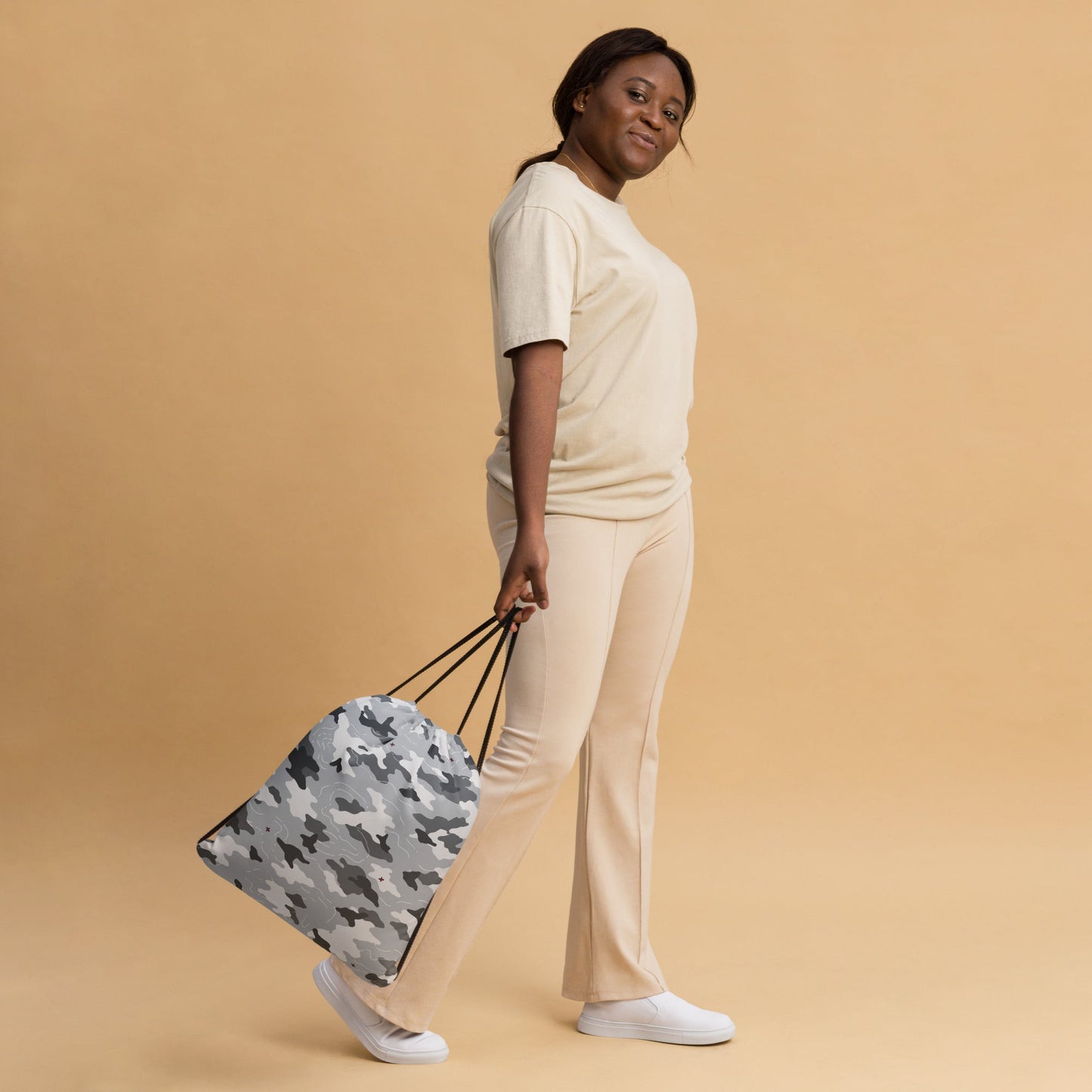 Frozen Tundra Topo CAMO Drawstring Bag - Bags