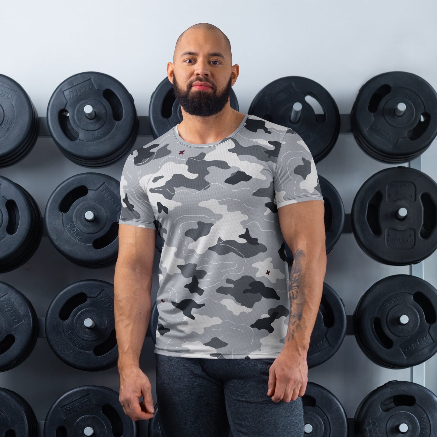 Frozen Tundra Topo CAMO Mens athletic t-shirt - XS - Athletic T-Shirts