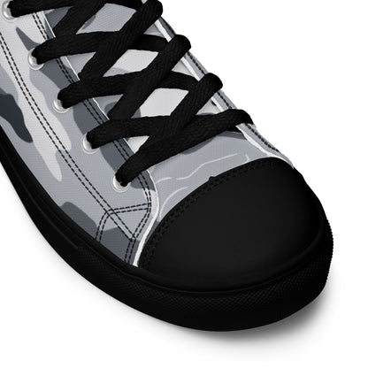 Frozen Tundra Topo CAMO Mens high top canvas shoes - High Top Canvas Shoes