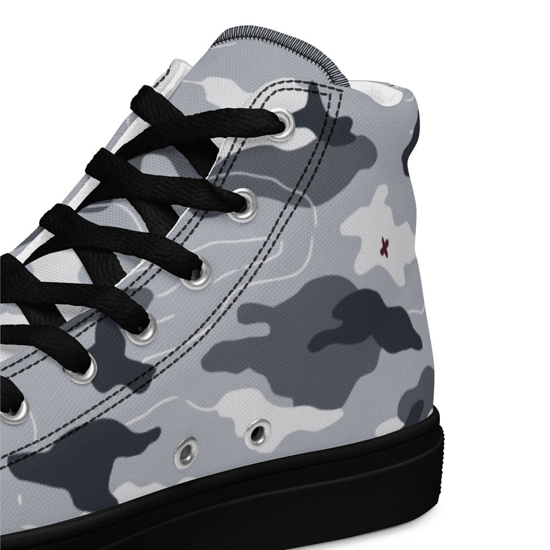 Frozen Tundra Topo CAMO Mens High-Top Canvas Shoes